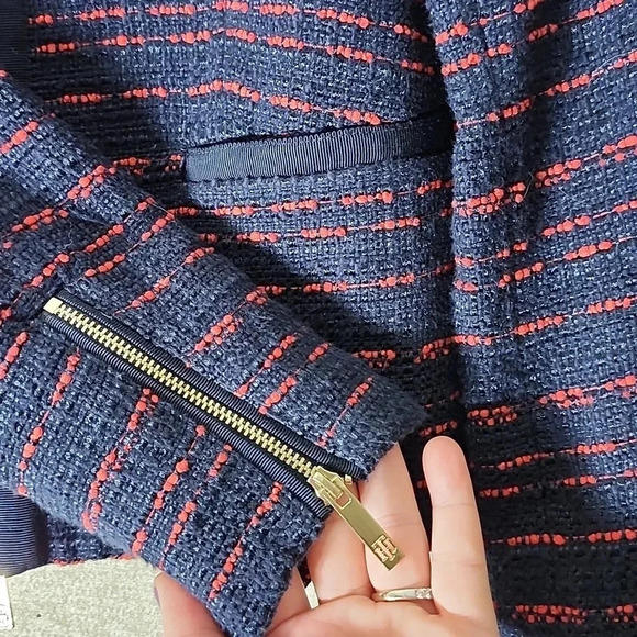 Tommy Hilfiger Red Blue Striped Zip Jacket 2 - Picture 4 of 7